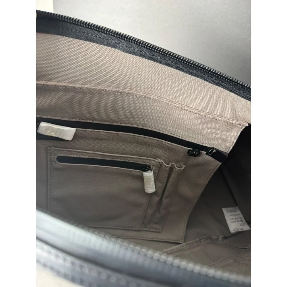 $475 NEW URI MINKOFF Waverley Weekender Taupe Black Bag Travel Canvas Leather
